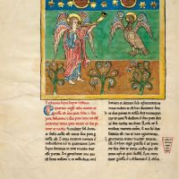 f. 9B, The angel with the fourth trumpet: the eclipse