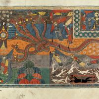ff. 147v-148r, The battle between the serpent and the Son of the Woman
