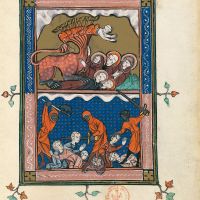 f. 39r, The Beast sets off to wage war upon the saints (Ap. 13, 5-10)