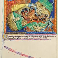 f. 71r, El dragn es arrojado al infierno