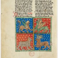 f. 18v, The four beasts of Daniel 