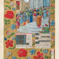 f. 184v, Le roi David et ses musiciens sur les quinze marches du Temple