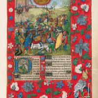 f. 173r, Apology of the conquest of Granada in 1492 - Abraham rescues Lot and is rewarded by Melchisedech