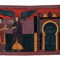 f. 96r, El ángel de Sardes y Juan