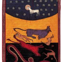 f. 230v, El Cordero vence a la bestia, el dragón y el falso profeta (Apoc. XVII, 14-18)