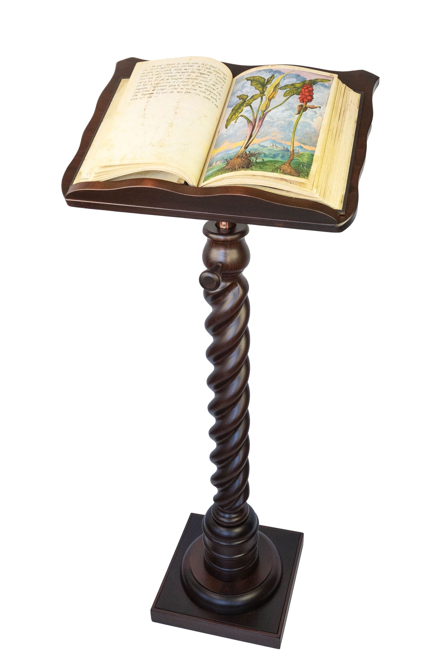 Hohes Holz-Lesepult Buchständer mit der <em>Bibel Ludwigs des Heiligen</em>