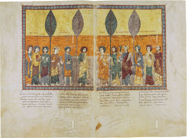 Lámina de los doce apóstoles, perteneciente al Beato de Girona 1 lámina casi-original