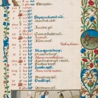 Kalender: Juli, Das Dreschen des Weizens (f. 4r)