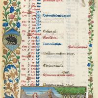 Calendario: octubre, Cerdos en montanera (f. 5v)