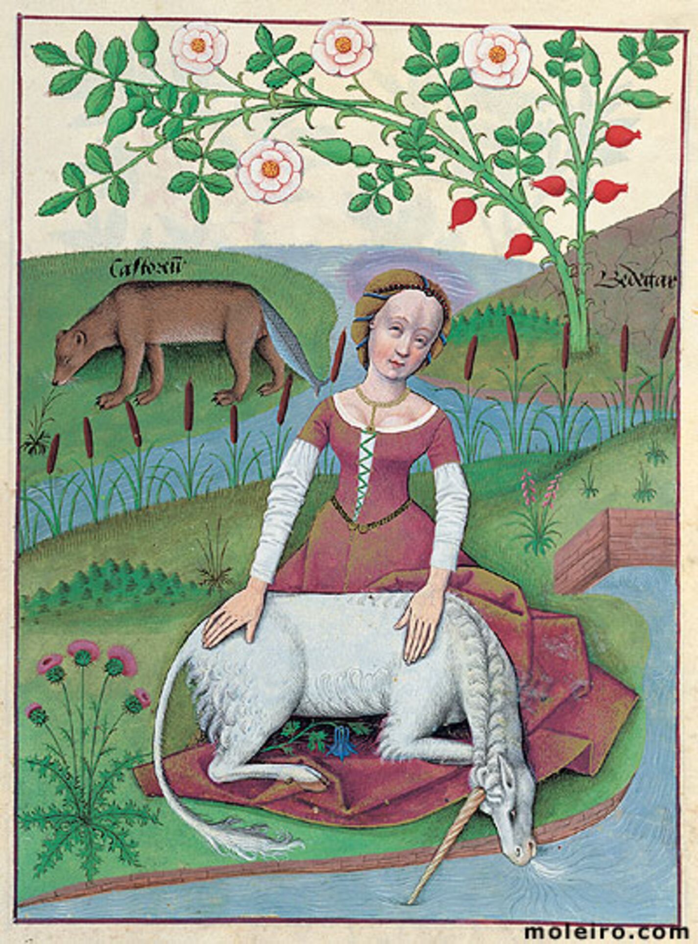 f. 163r, La dama y el unicornio