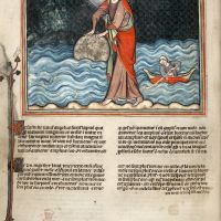 f. 37v · The Angel casts the Millstone into the Sea