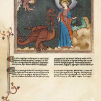 f. 41v · The Dragon chained and led to prison
