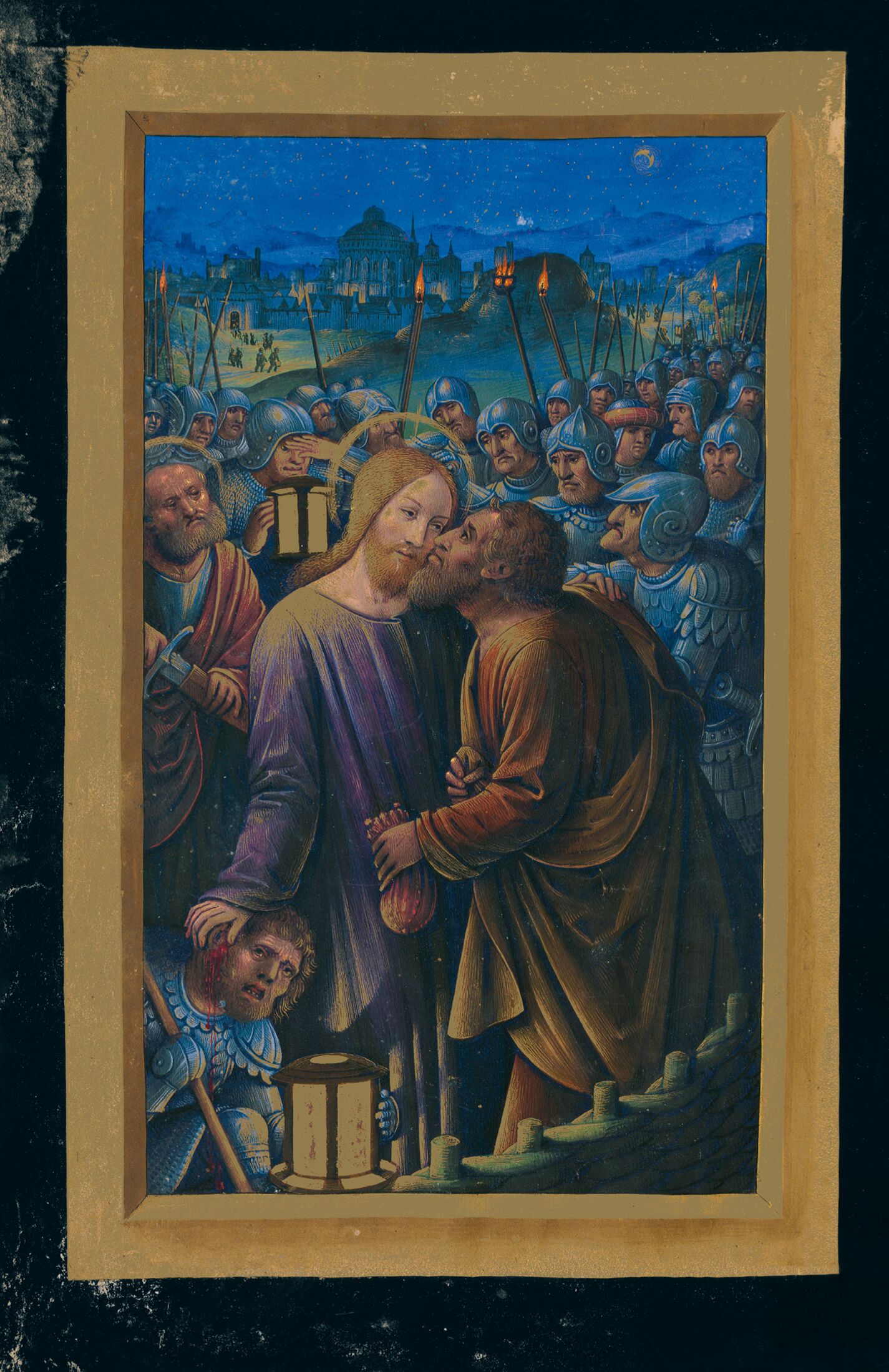 f. 227v, El beso de Judas