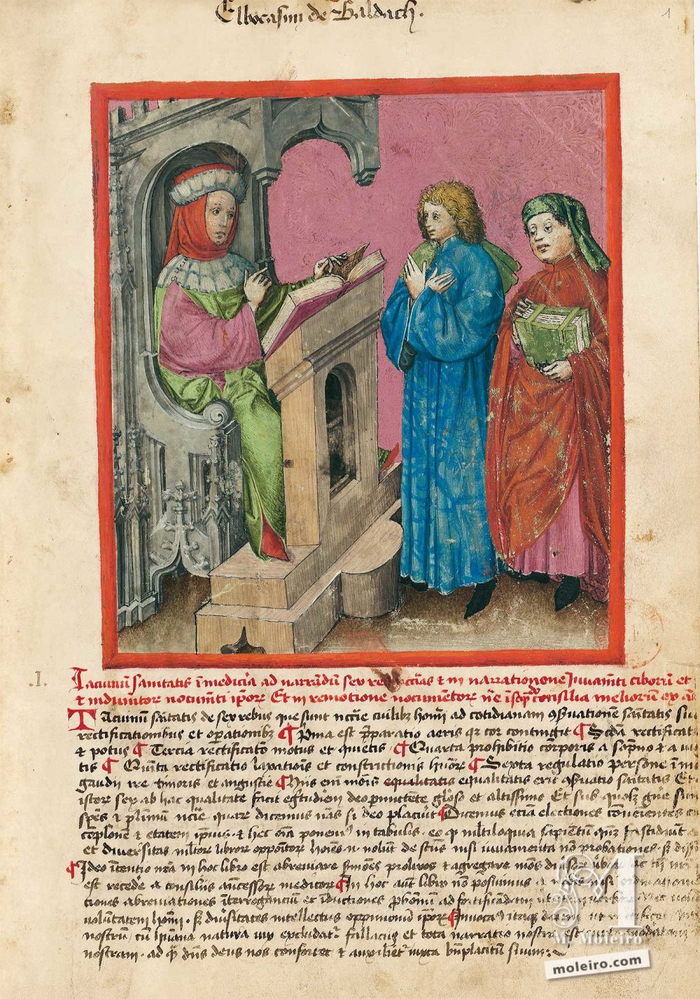 Tacuinum Sanitatis f. 1r, Elbocasim de Baldach