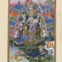 <p>f. 2r, Visión de Cristo entre las siete Iglesias de Asia</p>