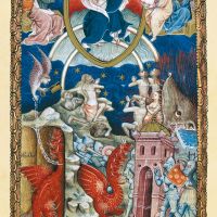 <p>f. 18r, El Juicio Final: Satanás, mil años encadenado</p>