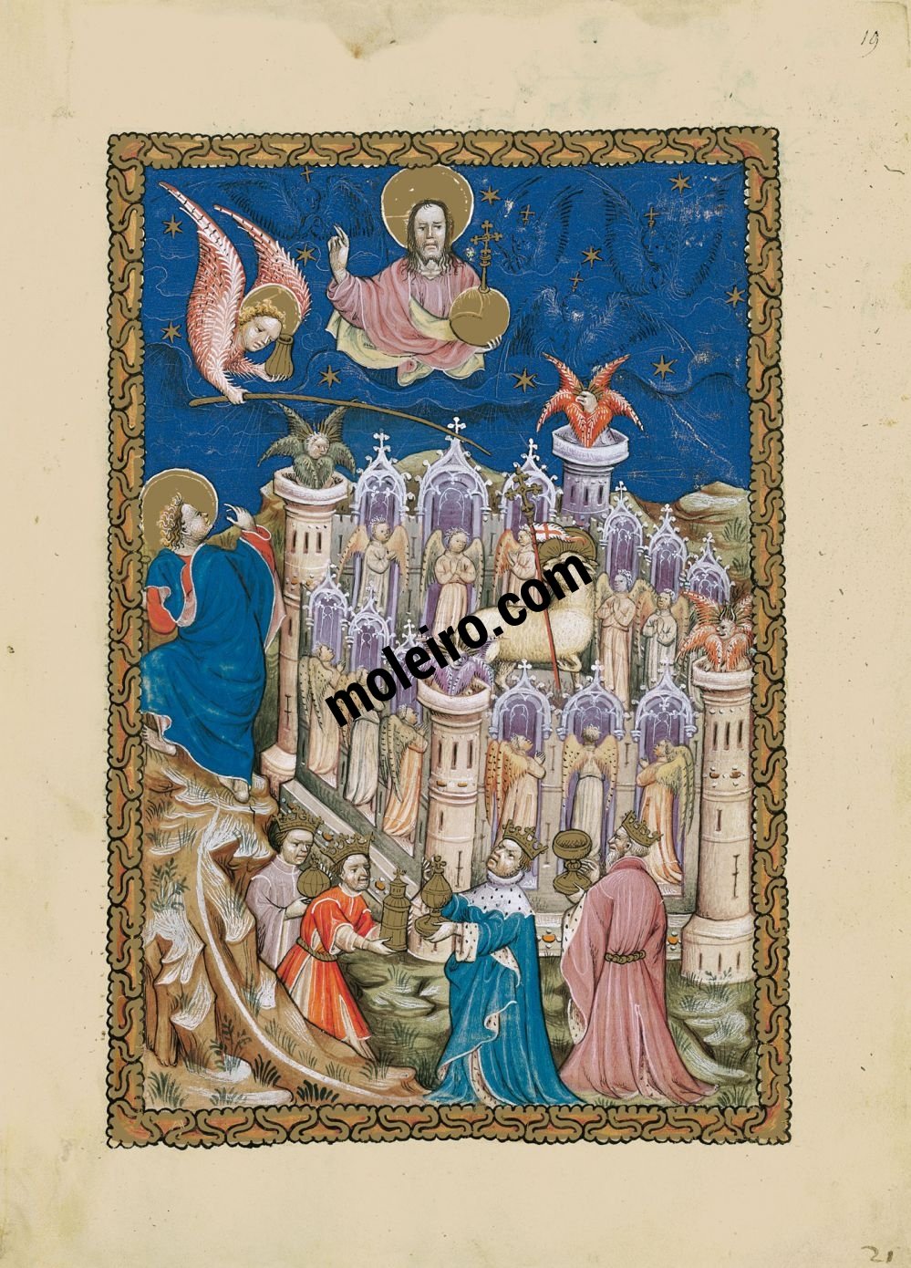 Flemish Apocalypse f. 19r, The New Jerusalem