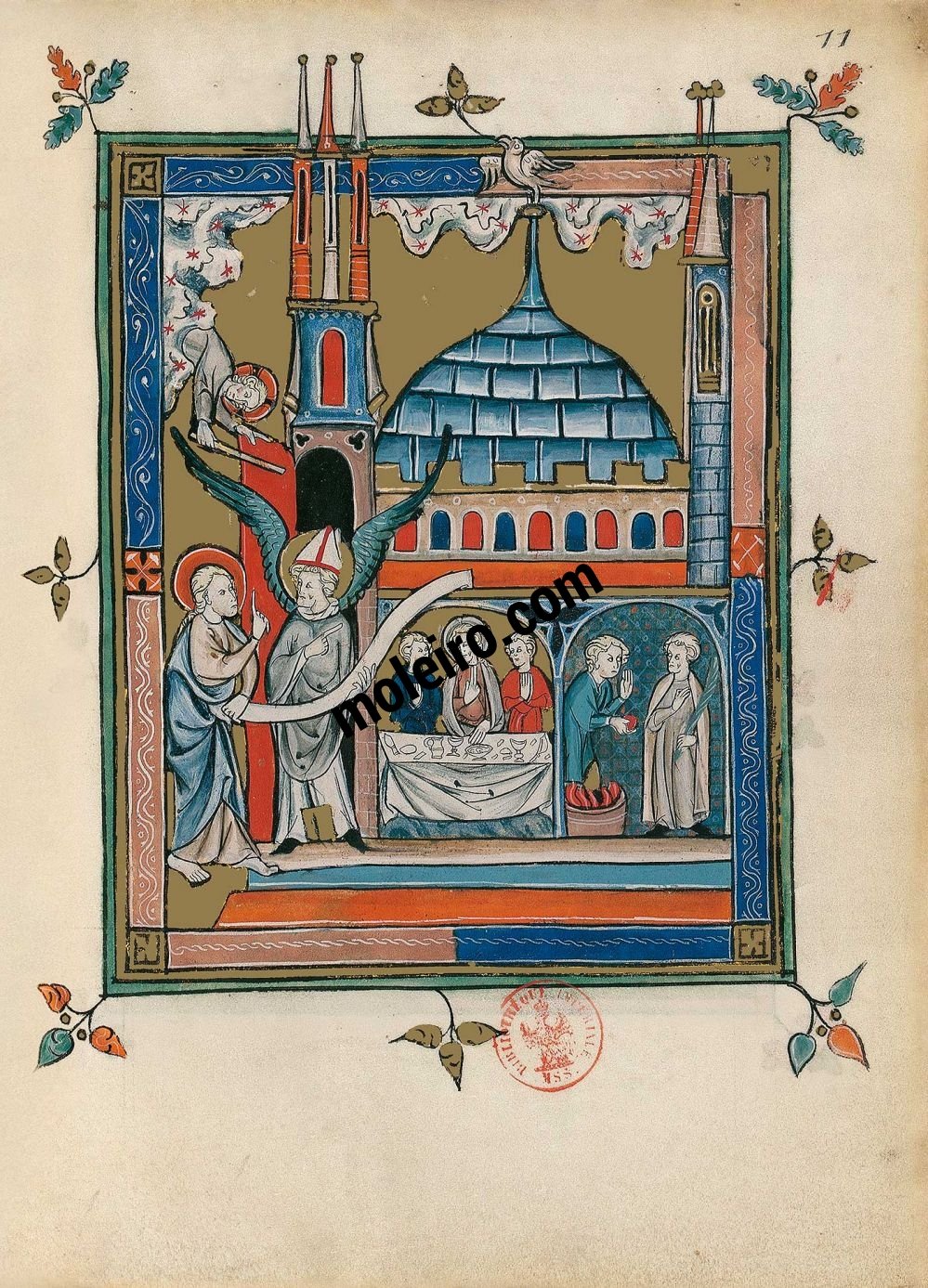 The Apocalypse of 1313 f. 11r, The message to the Church of Laodicea (Ap. 3, 14-22)