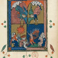 f. 49r, The fourth and fifth bowls (Ap. 16, 7-11)