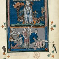 f.56r, La grande Prostituée (Apocalypse, 17, 3b-6)