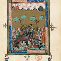 f. 26r, The locusts (Ap. 9, 5-7)