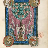 f. 83r, El árbol de la vida (Ap. 22, 1-5)