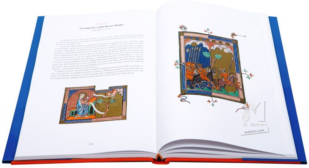 L’Apocalypse 1313 Folios 26v-27 Les sauterelles conduites par Abbadôn (Apocalypse 9, 8-12)