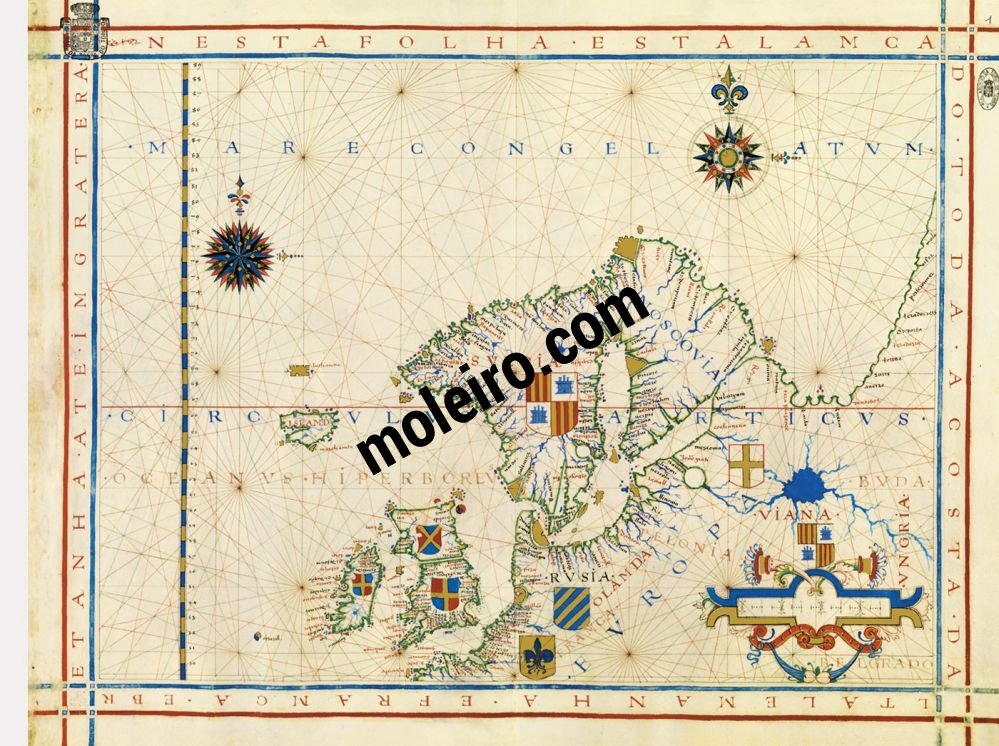 Atlas universal de Fernão Vaz Dourado FOLHA 6 - NESTA FOLHA. ESTA LAMCADO. TODA. A COSTA. DALTALEMANHA. E FRAMCA. E BRETANHA. ATE. IMGRATERA.