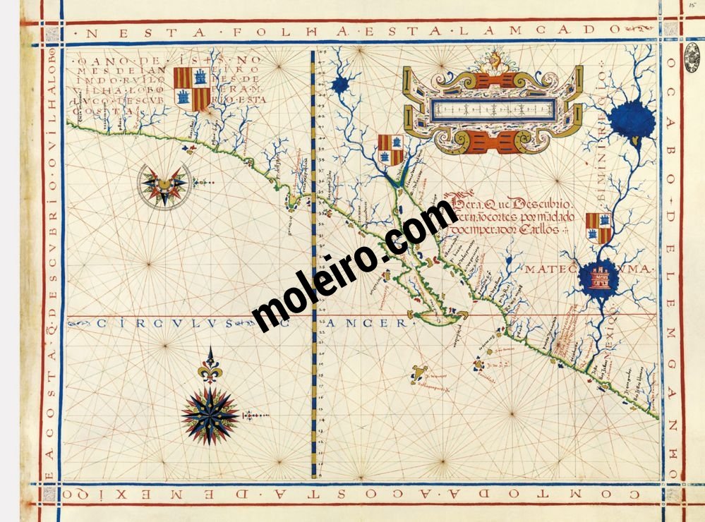 Atlas universal de Fernão Vaz Dourado FOLHA 16 - NESTA. FOLHA. ESTA. LAMCADO O CABO. DE LEMGANHO COM TODA. A COSTA. DE MEXIQO E A COSTA. Q. DESCVBRIO. O VILHALOBOS.