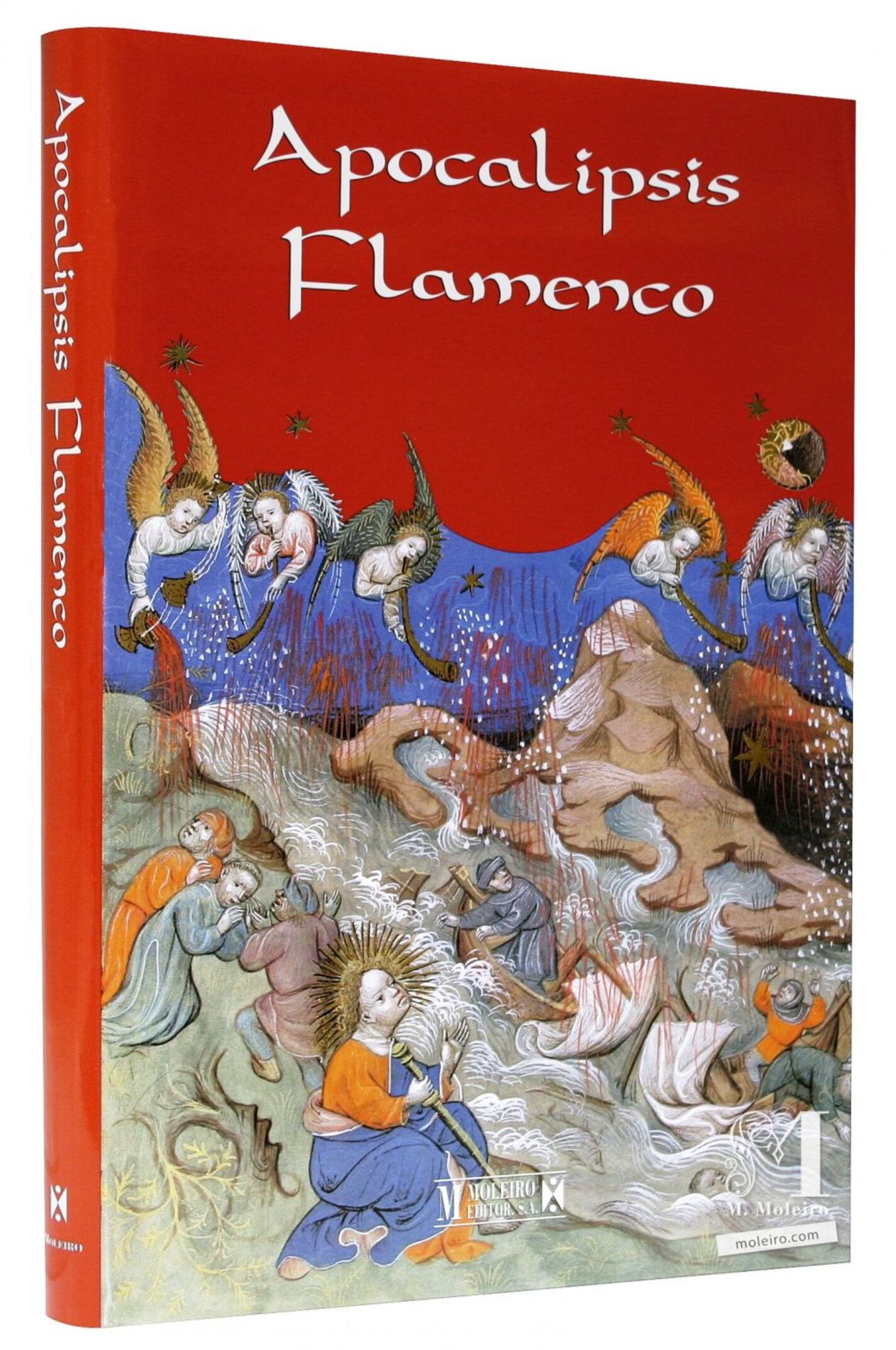Detalle de la portada y lomo del libro de arte del Apocalipsis Flamenco (Siglo XV)