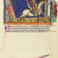 f.  10v. Il quarto sigillo: il fante sul cavallo giallastro