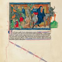 f. 23v, The Massacre of the Innocents; The Flight into Egypt