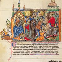 f. 29v, Ladoration des rois mages; le massacre des innocents