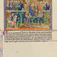 f. 75r, La vision dEzchiel: Christ acueille aussi bien les anges que les hommes saints