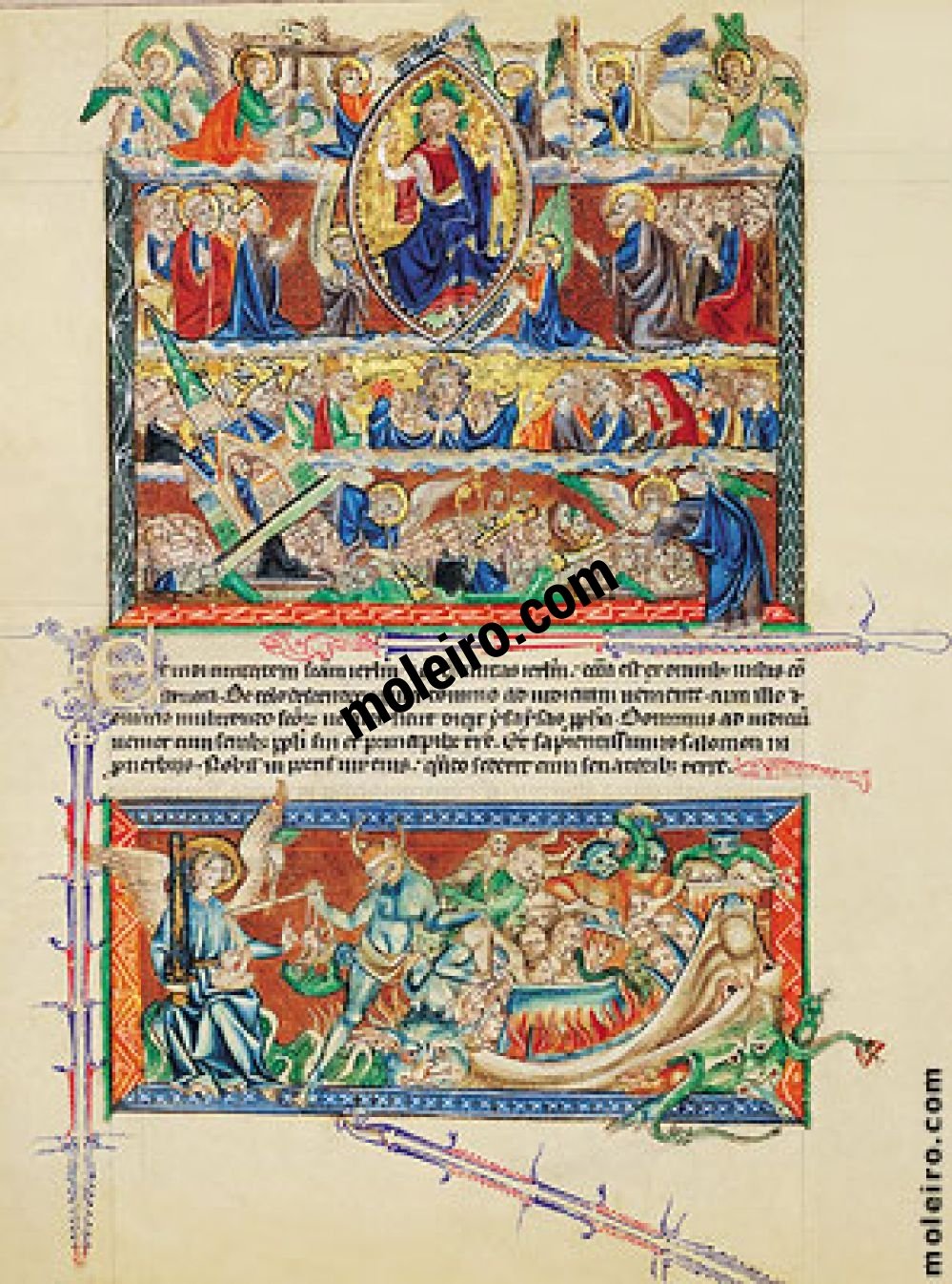 Apocalypse Gulbenkian f. 73v, Le jugement du seigneur