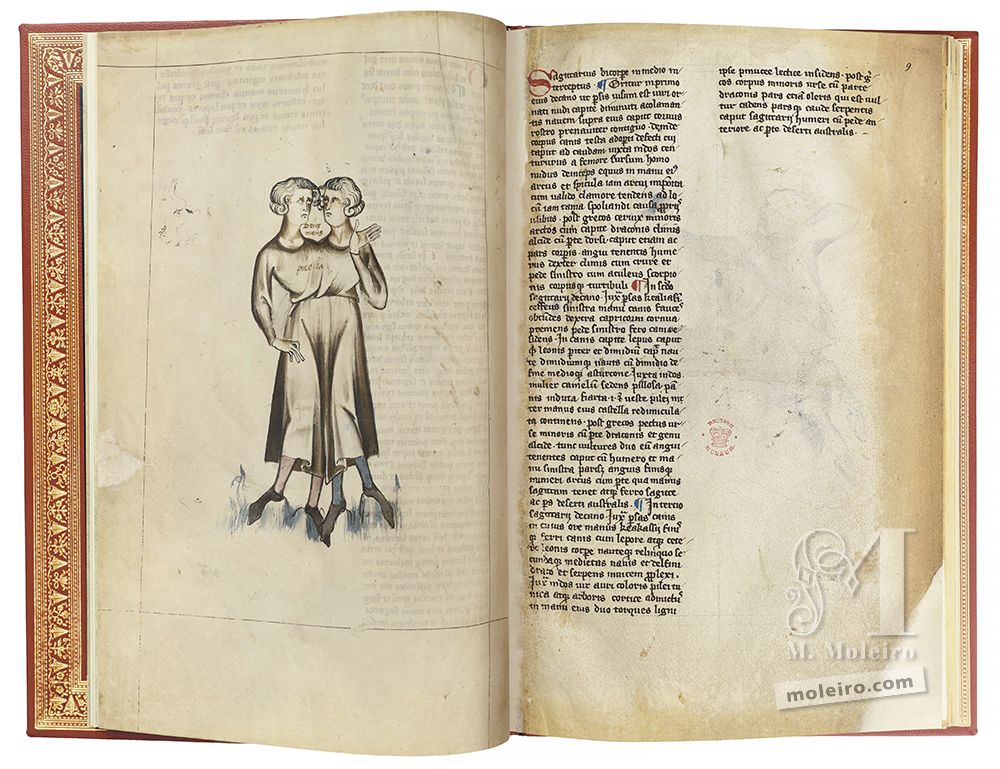 The image shows two folios from the Albumazar Treatise, where we can see the representation of the sign of Gemini