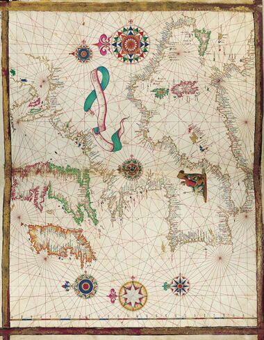 Landkarte Westeuropas aus dem Weltatlas von Diogo Homem