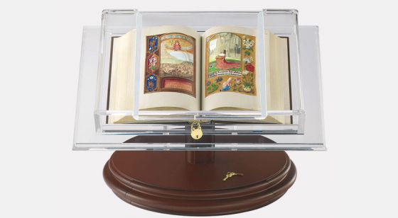 Display bookrest for medium-sized manuscripts Display bookrest for medium-sized manuscripts