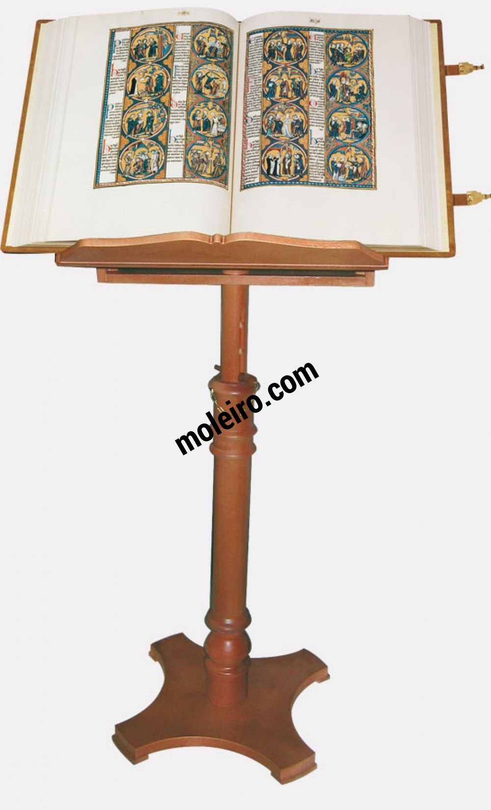Atril com pé de madeira Atril com a Biblia de São Luís