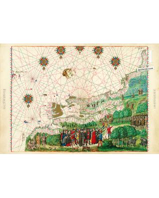 Map of Canada and North America from the Vallard Atlas (1547) 1 IDENTICAL ILLUMINATION