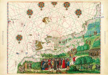 Map of Canada and North America from the Vallard Atlas (1547) 1 IDENTICAL ILLUMINATION