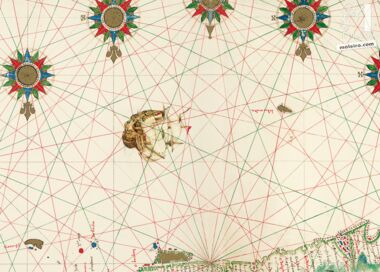 Carte du Canada et de l'Amérique du Nord de l'Atlas Vallard 1 ENLUMINURE QUASI-ORIGINALE