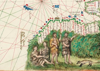 Carte du Canada et de l'Amérique du Nord de l'Atlas Vallard 1 ENLUMINURE QUASI-ORIGINALE