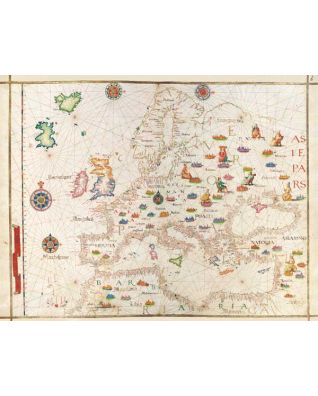 Landkarte Europas aus dem Weltatlas von Diogo Homem 1 Faksimilelandkarte