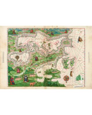 Map of Europe and North Africa from the Vallard Atlas 1 IDENTICAL ILLUMINATION