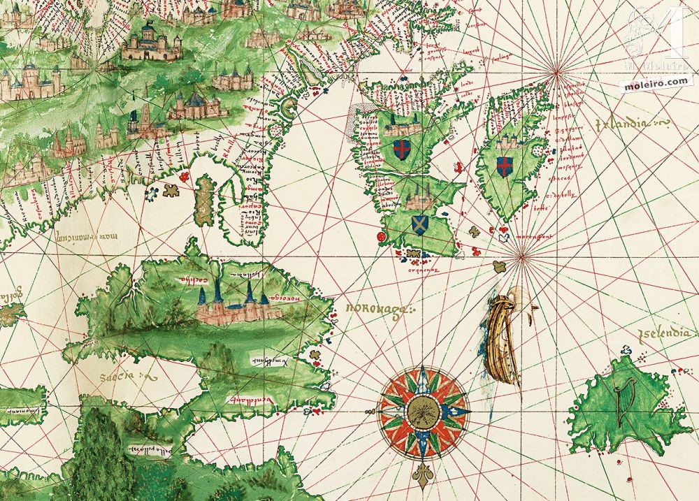 Carte De L Europe Et De L Afrique Du Nord De L Atlas Vallard Suede Norvege Islande Et Irlande