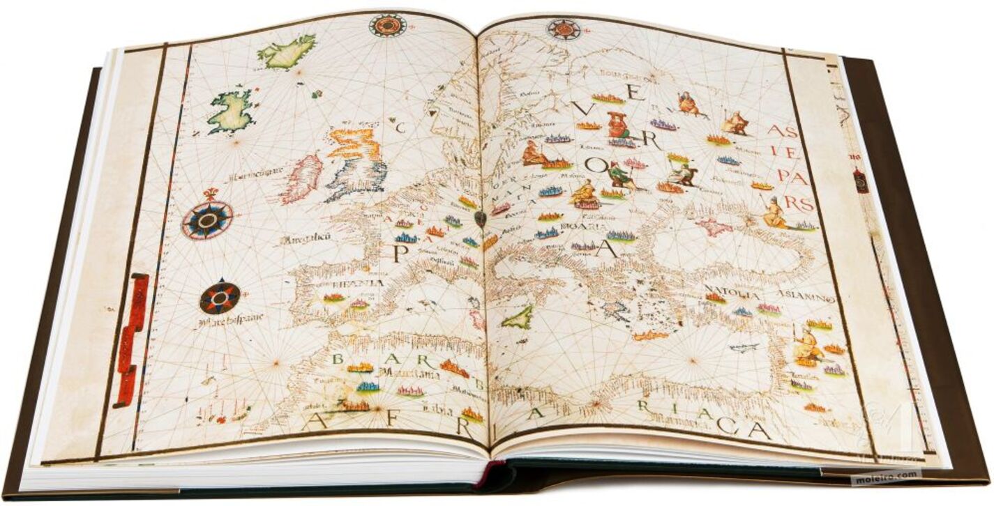 
Mapa de Europa en el libro de arte del Atlas Universal de Diogo Homem (S. XVI)