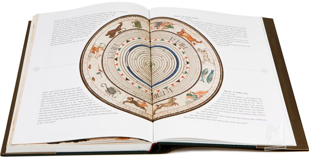 Atlas Universal de Diogo Homen Mapa del Círculo Zodiacal, del libro de arte del Atlas Universal de Diogo Homem (S. XVI)
