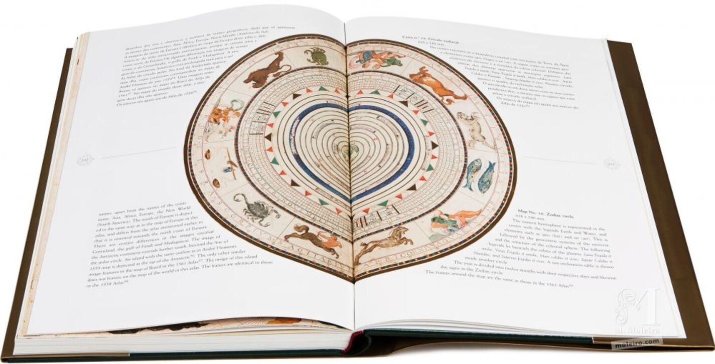Mapa del Círculo Zodiacal, del libro de arte del Atlas Universal de Diogo Homem (S. XVI)