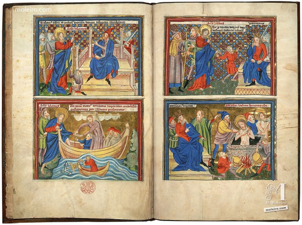 Miniaturas Apocalipsis y Vida de San Juan Add. Ms. 38121 (c. 1400, Norte de Francia o sur de los Países Bajos) The British Library, Londres